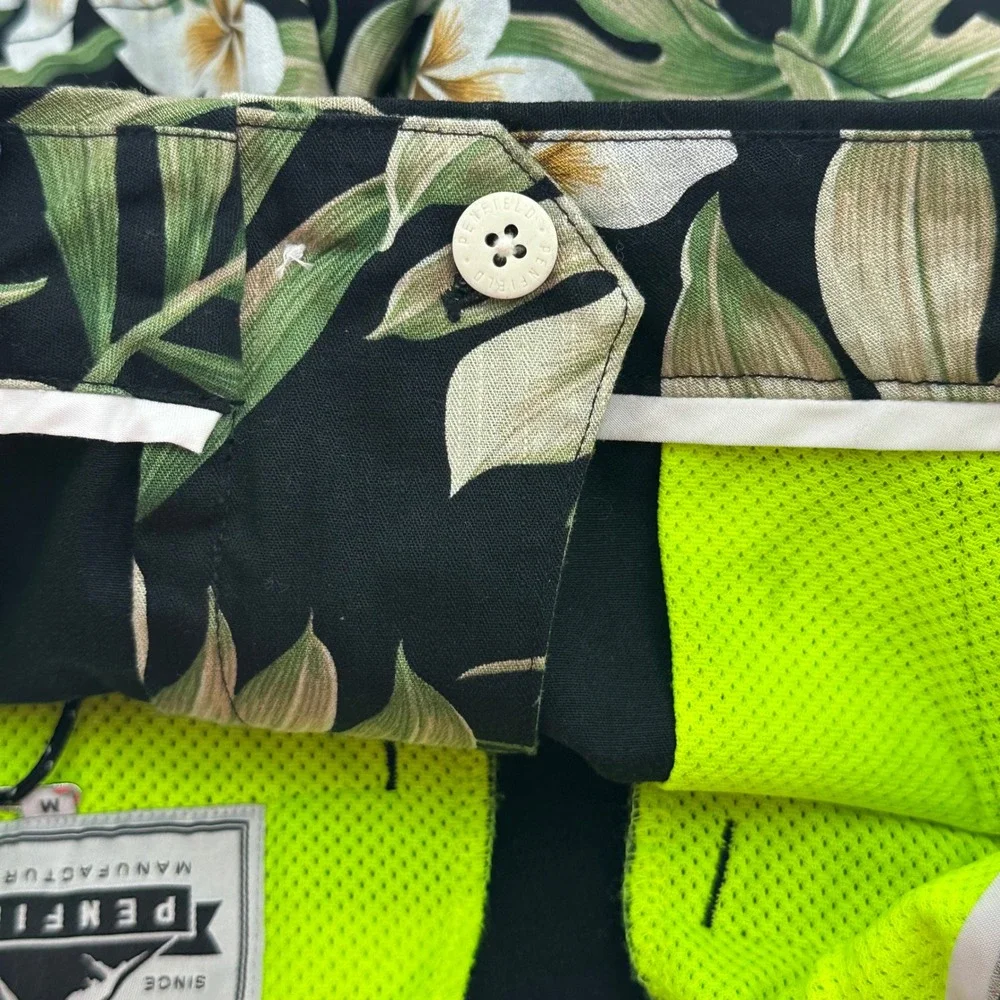 Penfield Truro‎ Shorts Womens M Black Palm Tropical Resort Coastal Summer NWT